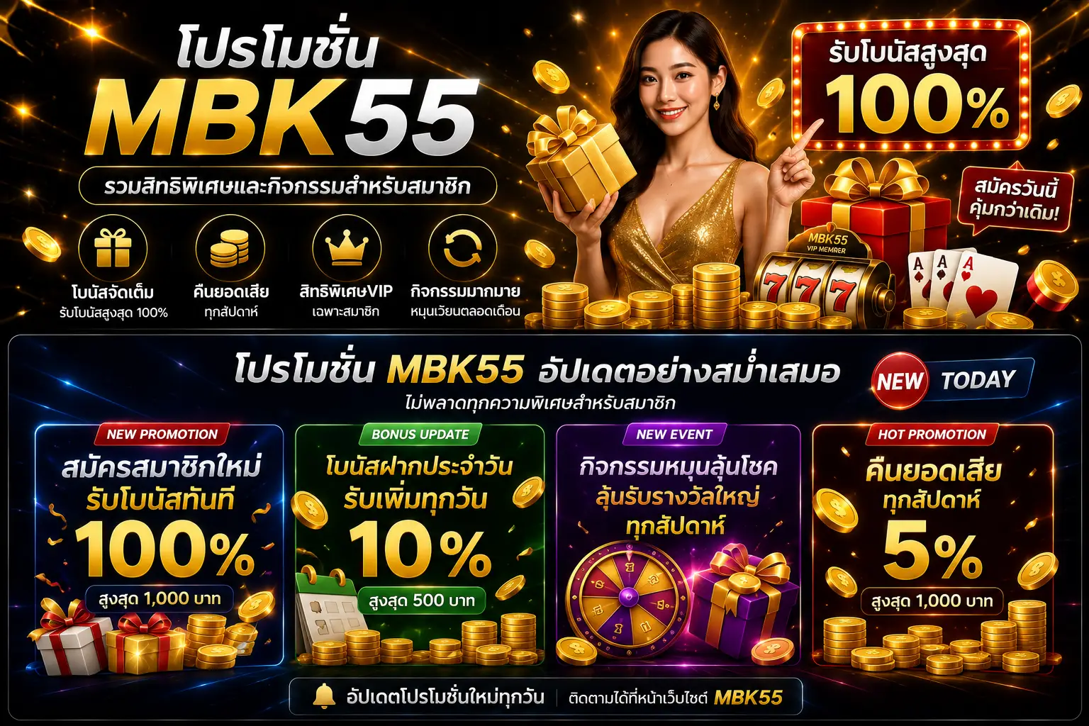 โปรโมชั่น MBK55 สำหรับสมาชิกใหม่